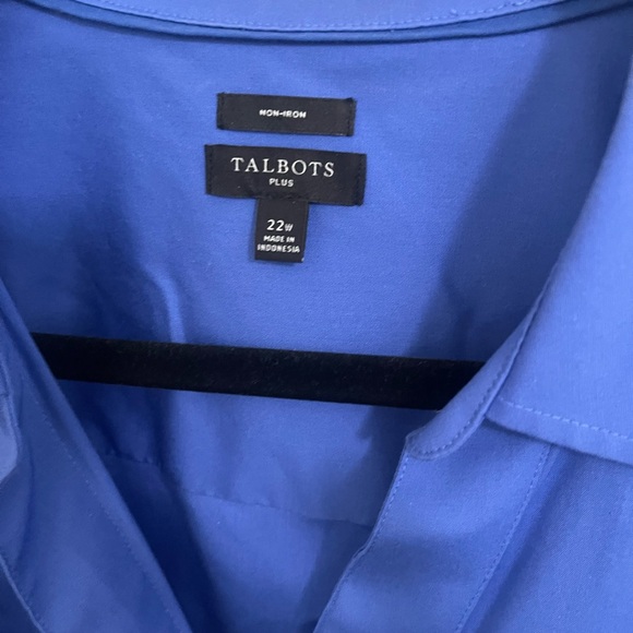 Talbots Plus Blue Collared Blouse - Picture 3 of 4